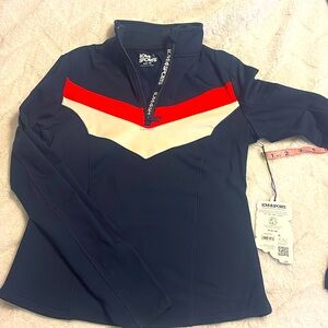 NWT LOVE & SPORTS quarter zip size M